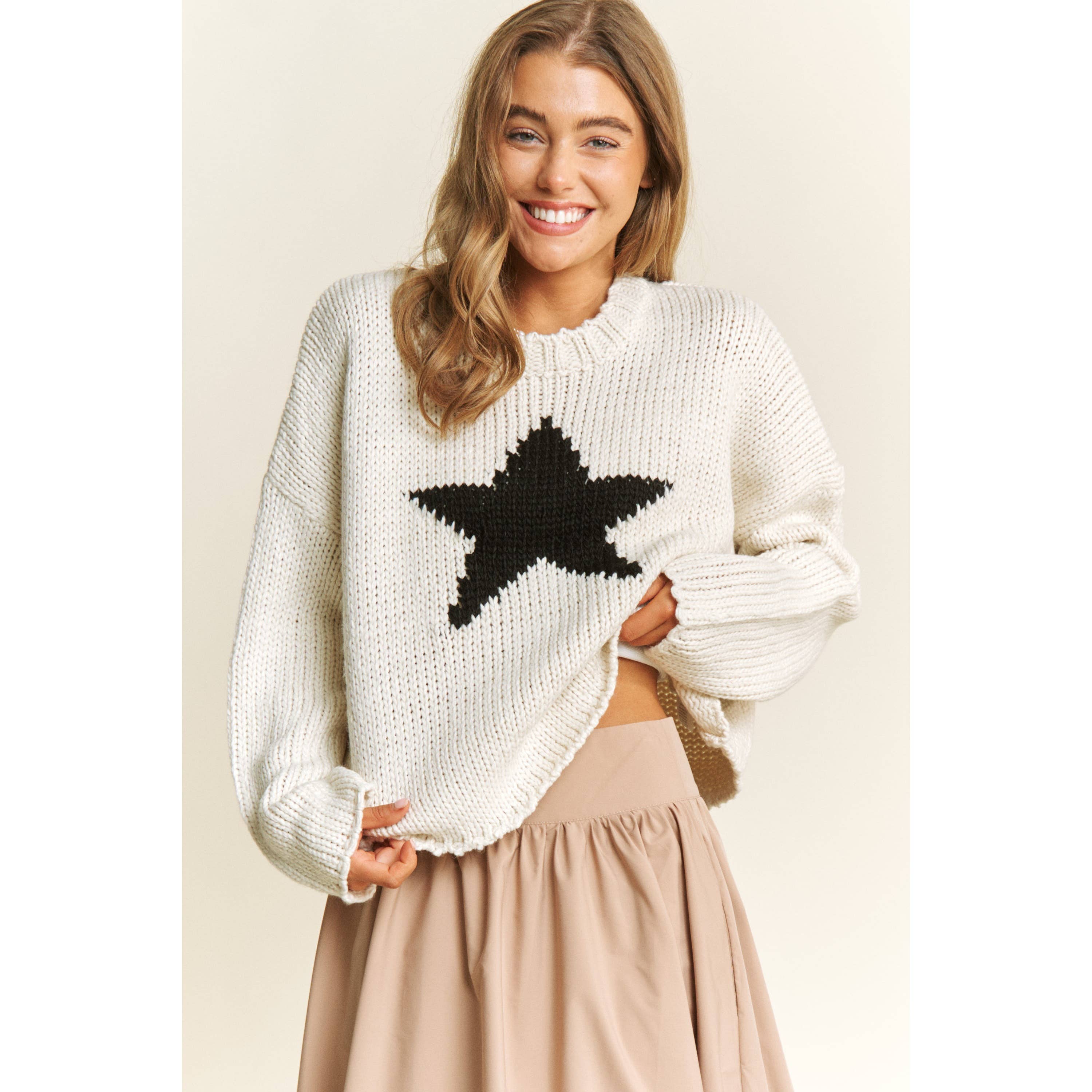 Ivory Star Sweater - Gabrielle's Biloxi