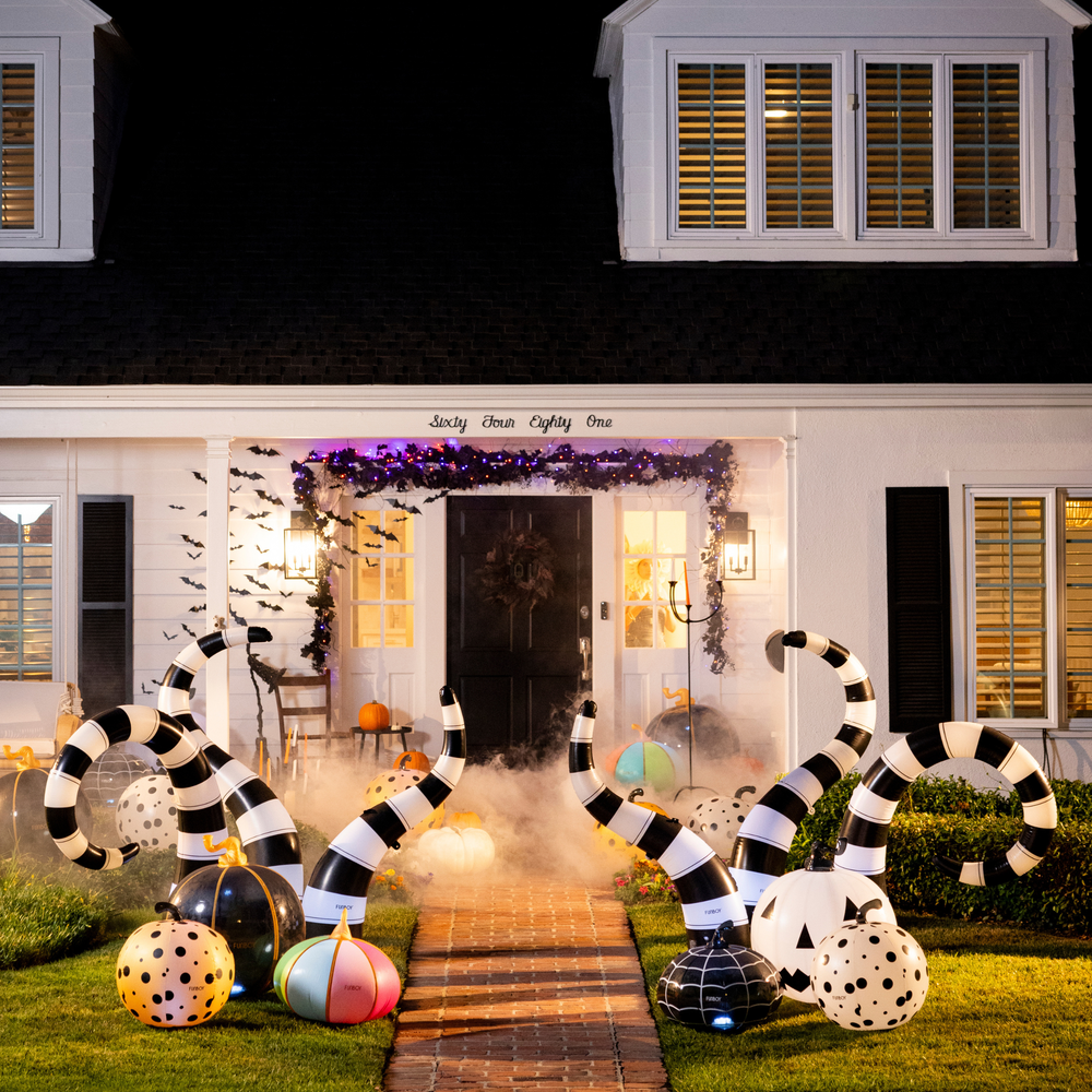 Black and White Halloween Lawn Snakes - Gabrielle's Biloxi