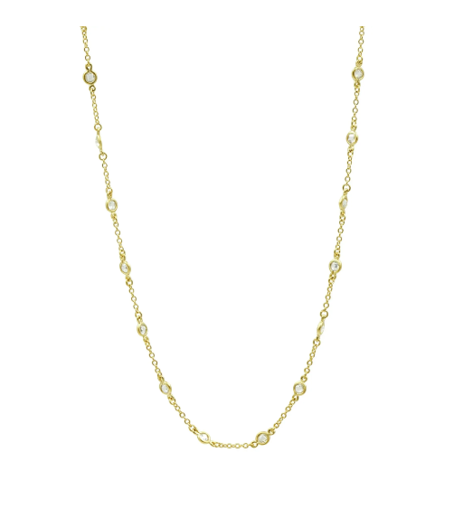 Freida Rothman Mini Bezel Stone Necklace - Gold - Gabrielle's Biloxi
