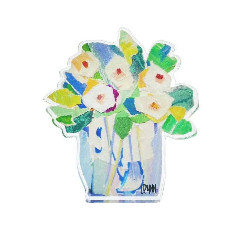White And Blue Full Of Cheer Acrylic Bloom Block - Gabrielle's Biloxi