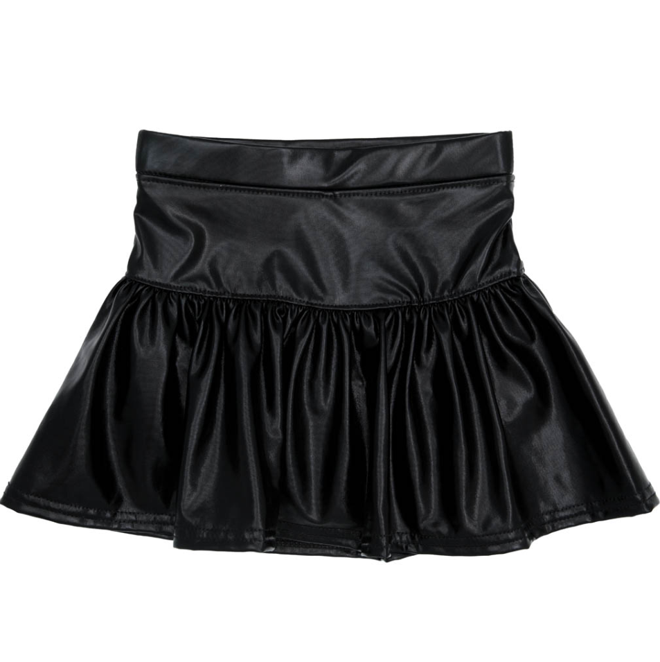 Kids Metallic Gathered Skort - Black - Gabrielle's Biloxi