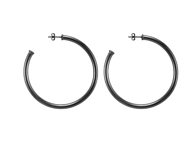 Sheila Fajl Small Everybody's Favorite Hoops - Brushed Gun Metal - Gabrielle's Biloxi