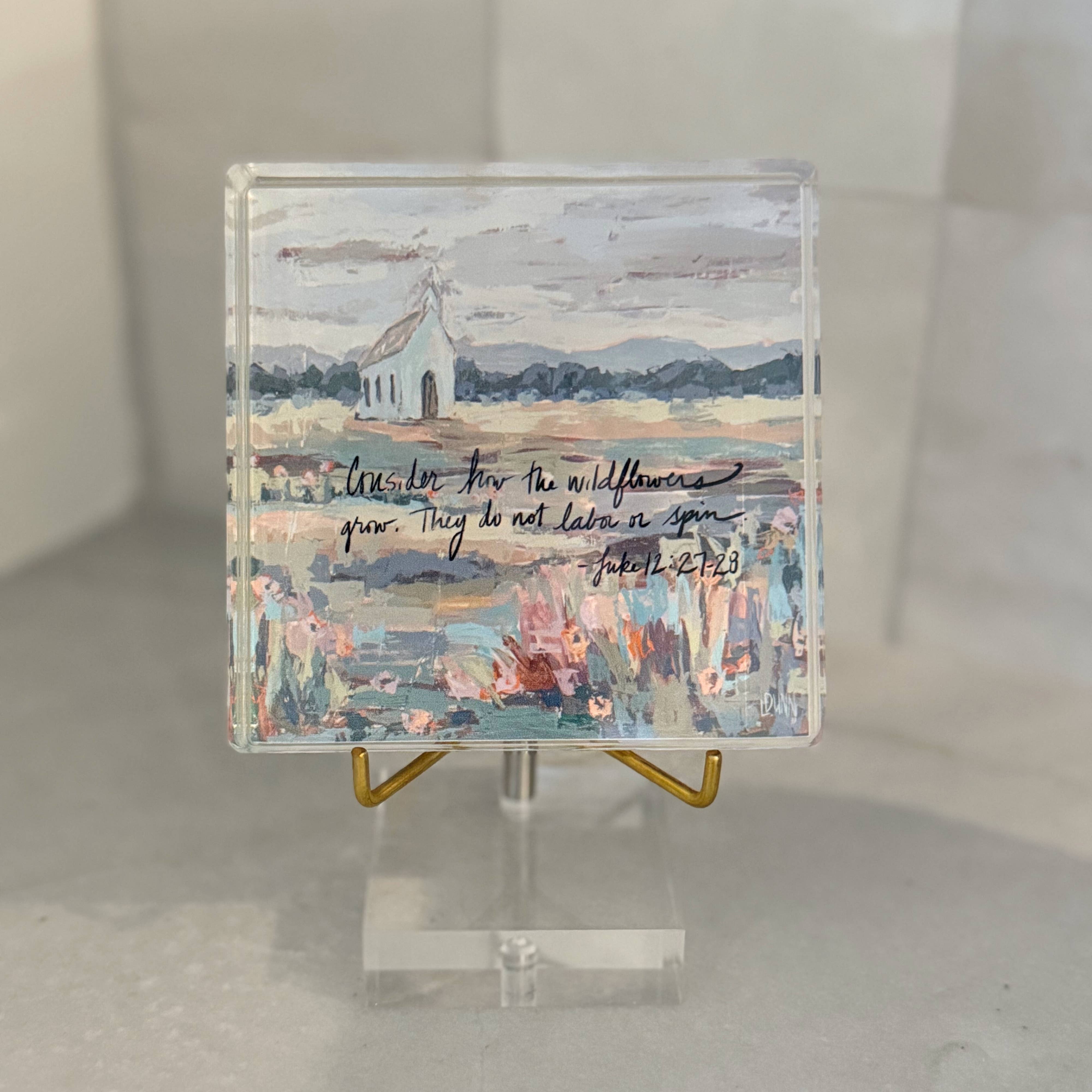 Lauren Dunn Luke 12:27-28 Acrylic Scripture Block - Gabrielle's Biloxi