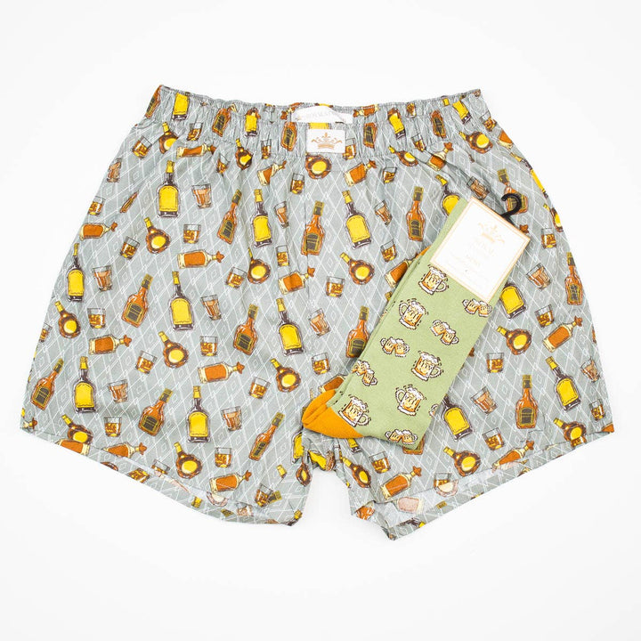 Men's On The Rocks Boxers   Gray/Brown   -Asst.: Medium - Gabrielle's Biloxi