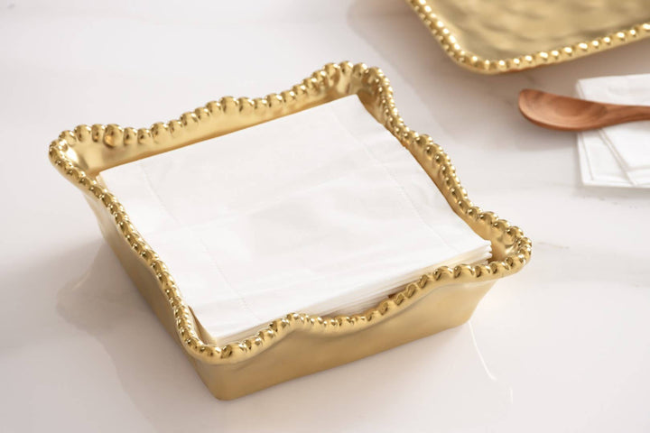 Pampa Bay Cocktail Napkin Holder - Gold - Gabrielle's Biloxi