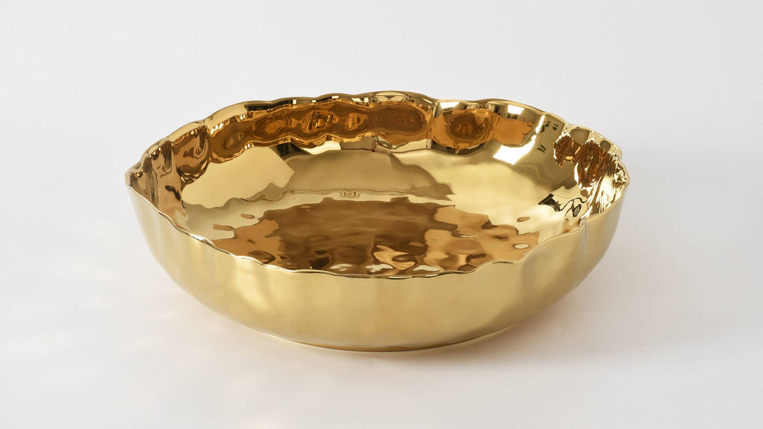 Pampa Bay Extra Large Shallow Bowl - Gold - Gabrielle's Biloxi