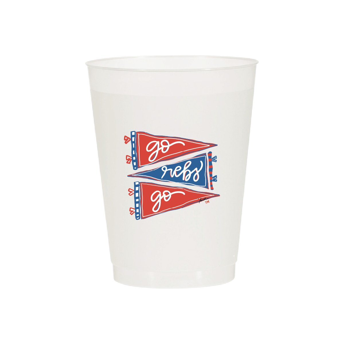 Go Rebs Go Pennant Cups - Frost Flex