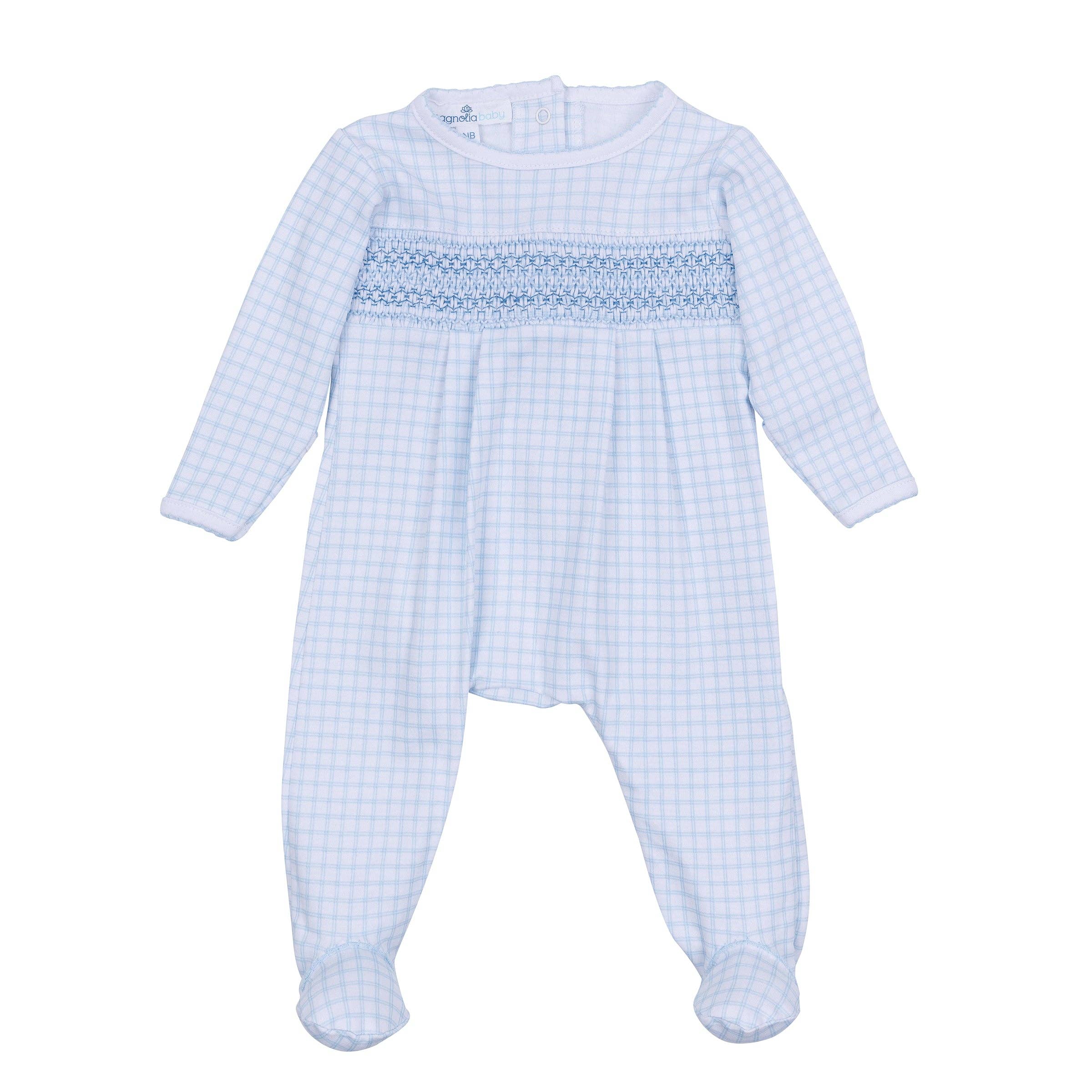 Magnolia Baby Peek-A-Boo Wishes Smocked Footie - Light Blue - Gabrielle's Biloxi