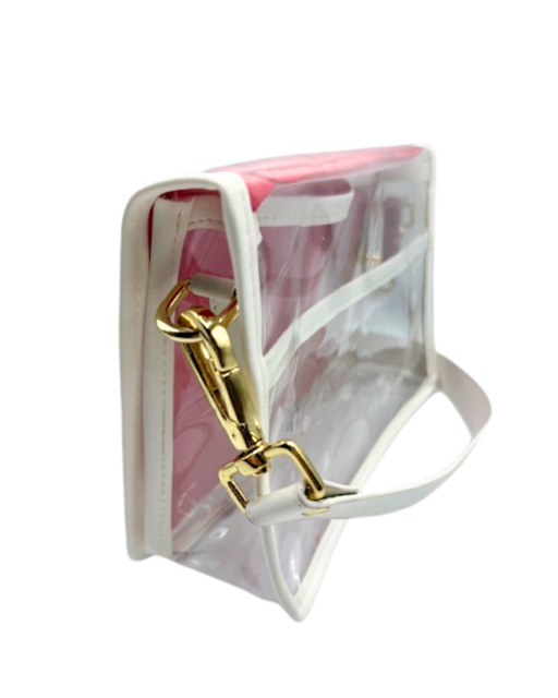 Blue Les Touches Clear Stadium Bag w/ Gold Bamboo Stick - Gabrielle's Biloxi