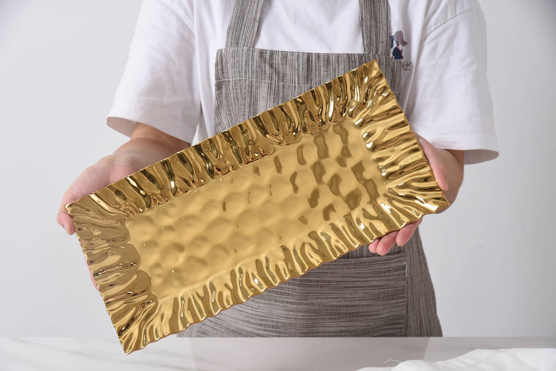 Pampa Bay Rectangular Tray - Gold - Gabrielle's Biloxi