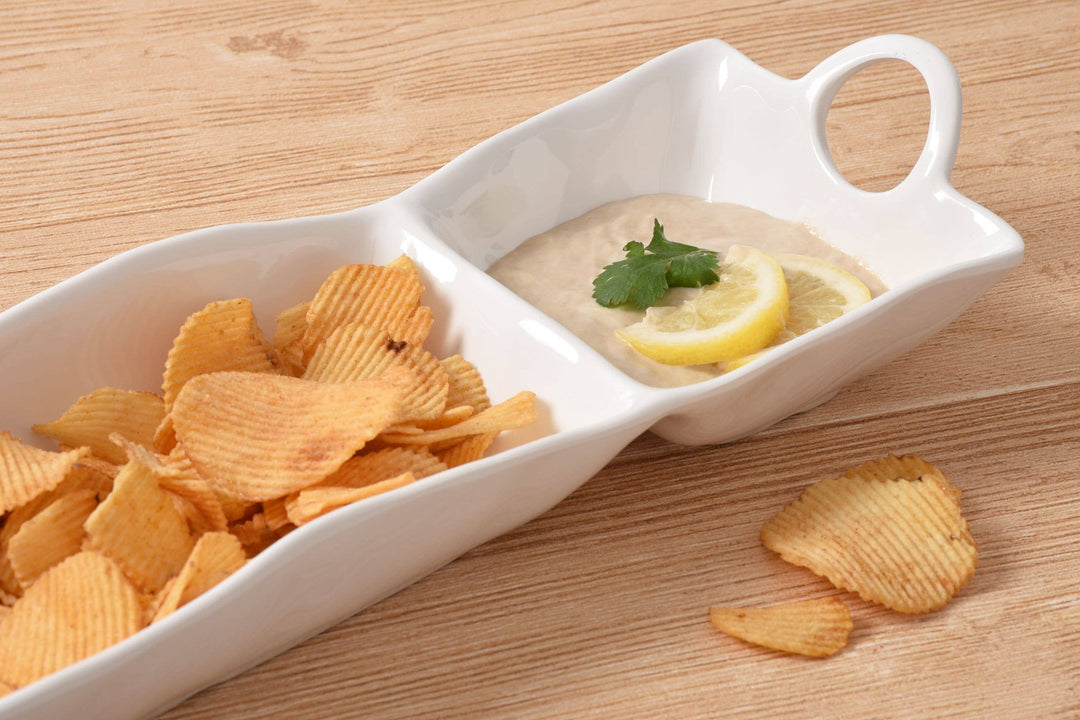 Pampa Bay Chip & Dip in Melamine - White - Gabrielle's Biloxi