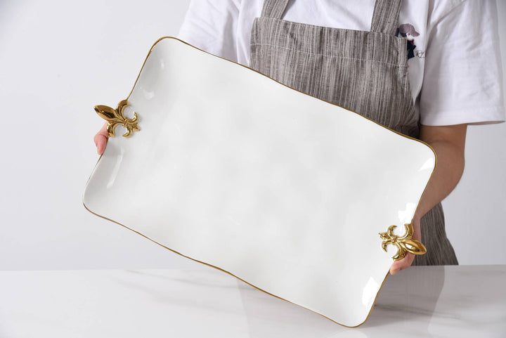 Pampa Bay Rectangular Platter - Fleur-De-Lis