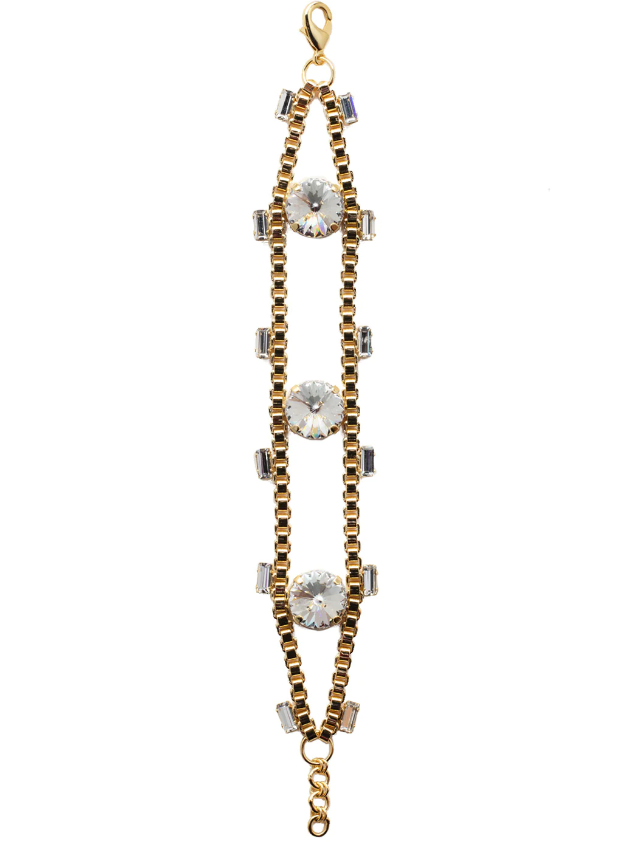 Sorrelli Cleo Round Tennis Bracelet - Bright Gold Crystal - Gabrielle's Biloxi