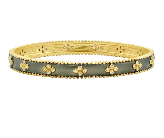 Freida Rothman Signature Clover Beaded Slide Bangle - Gabrielle's Biloxi