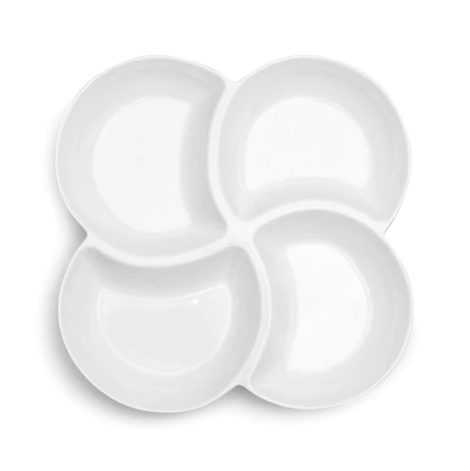 Clover Serving Platter - 12.5" White Melamine - Gabrielle's Biloxi