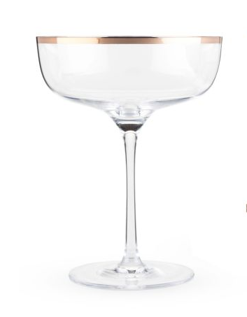 Copper Rim Crystal Coupe Glass - Gabrielle's Biloxi
