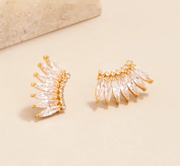 Mignonne Gavigan Petite Crystal Madeline Studs - Gold Clear - Gabrielle's Biloxi