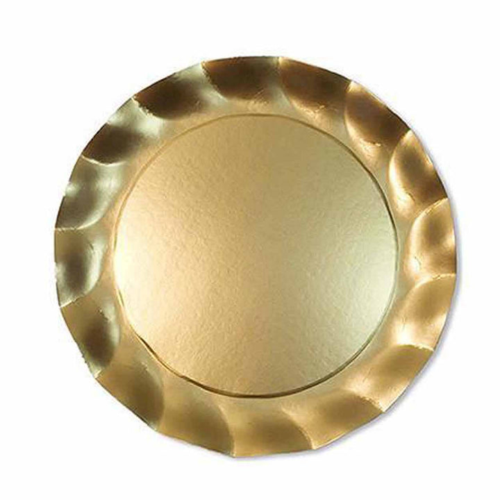 Satin Gold Wavy Paper Salad Plates/8pk - Gabrielle's Biloxi