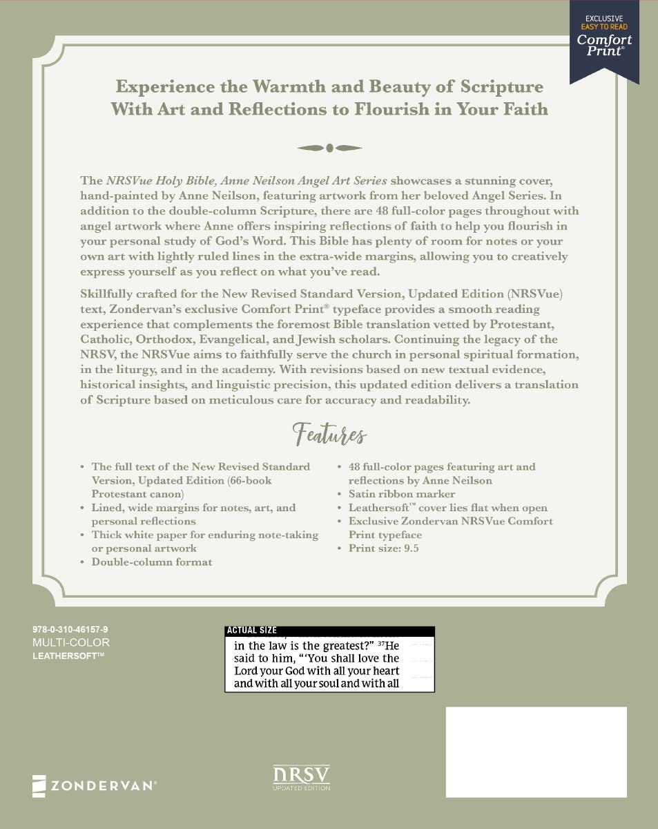 Nrsvue Holy Bible Anne Neilson Angel Art Leathersoft - Gabrielle's Biloxi