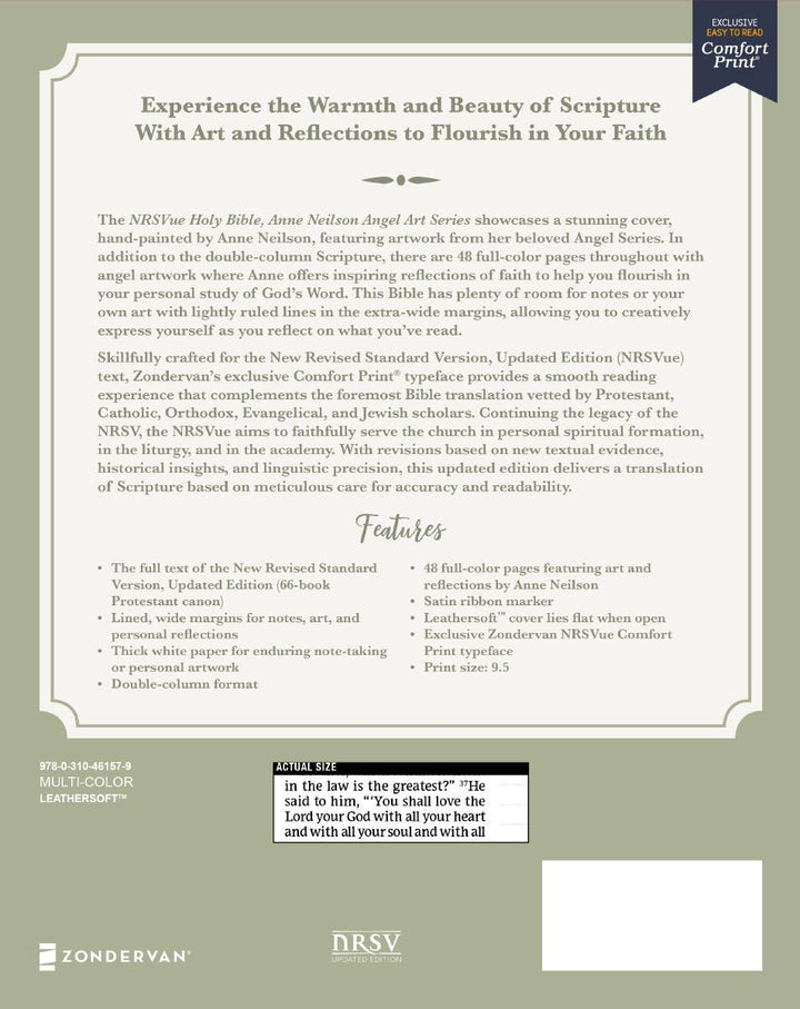 Nrsvue Holy Bible Anne Neilson Angel Art Leathersoft - Gabrielle's Biloxi