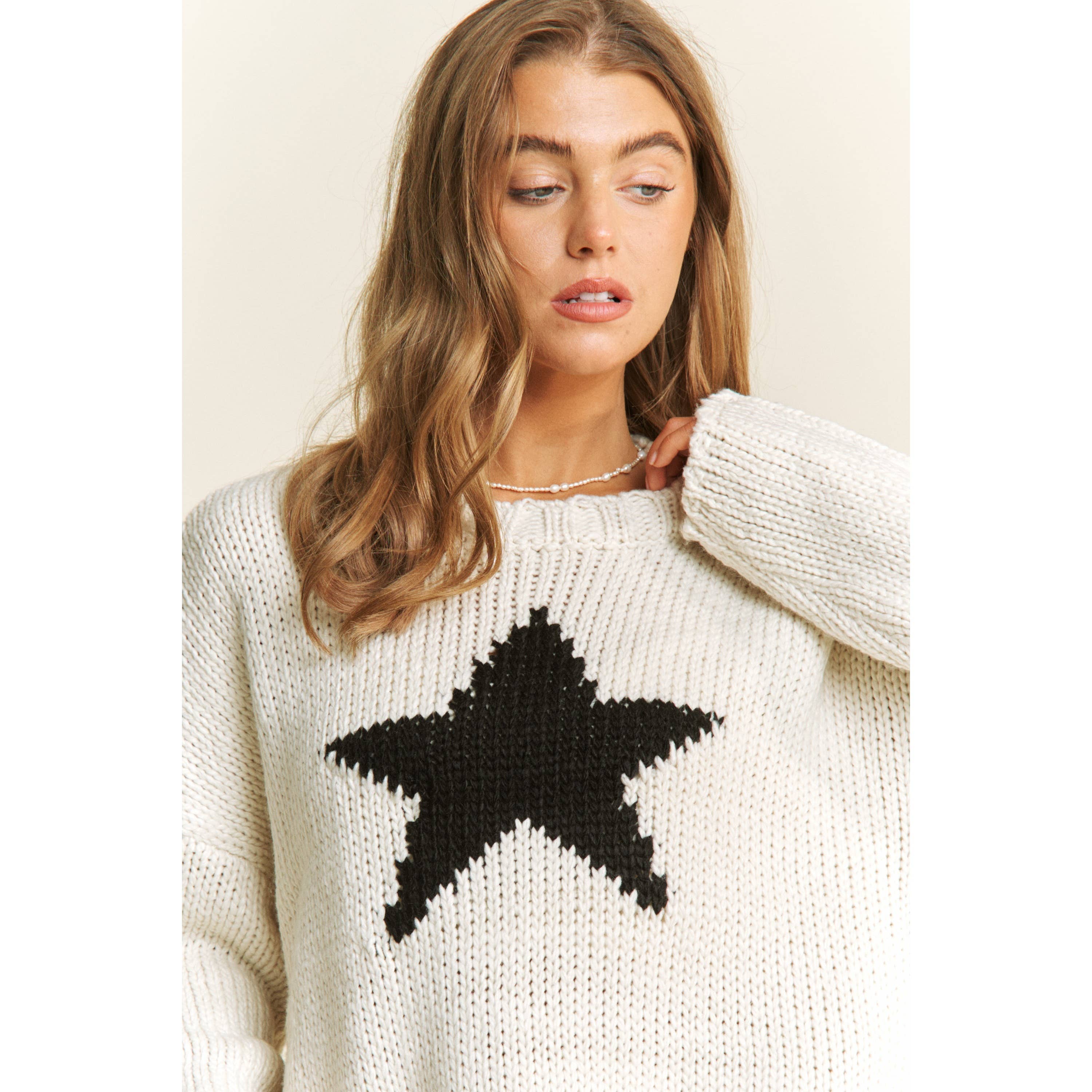 Ivory Star Sweater - Gabrielle's Biloxi