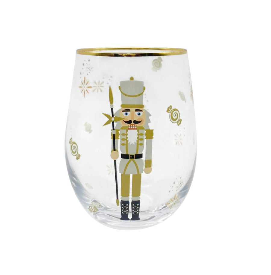 Holiday Nutcracker Stemless Wine Glass - Gabrielle's Biloxi