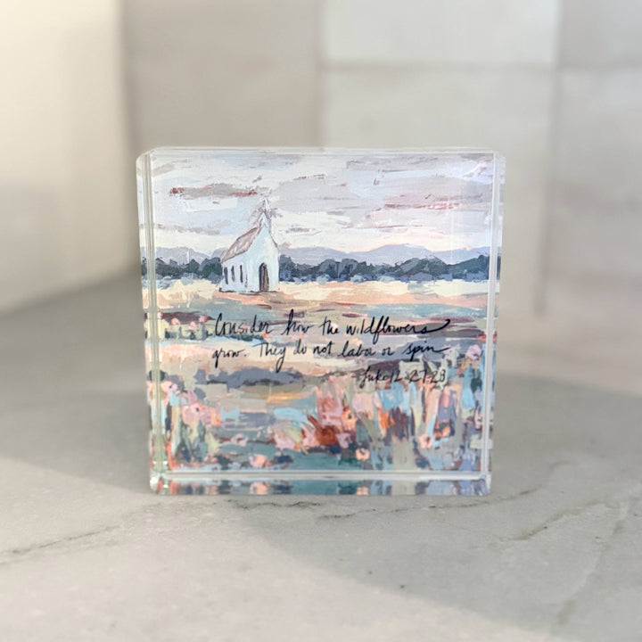 Lauren Dunn Luke 12:27-28 Acrylic Scripture Block - Gabrielle's Biloxi