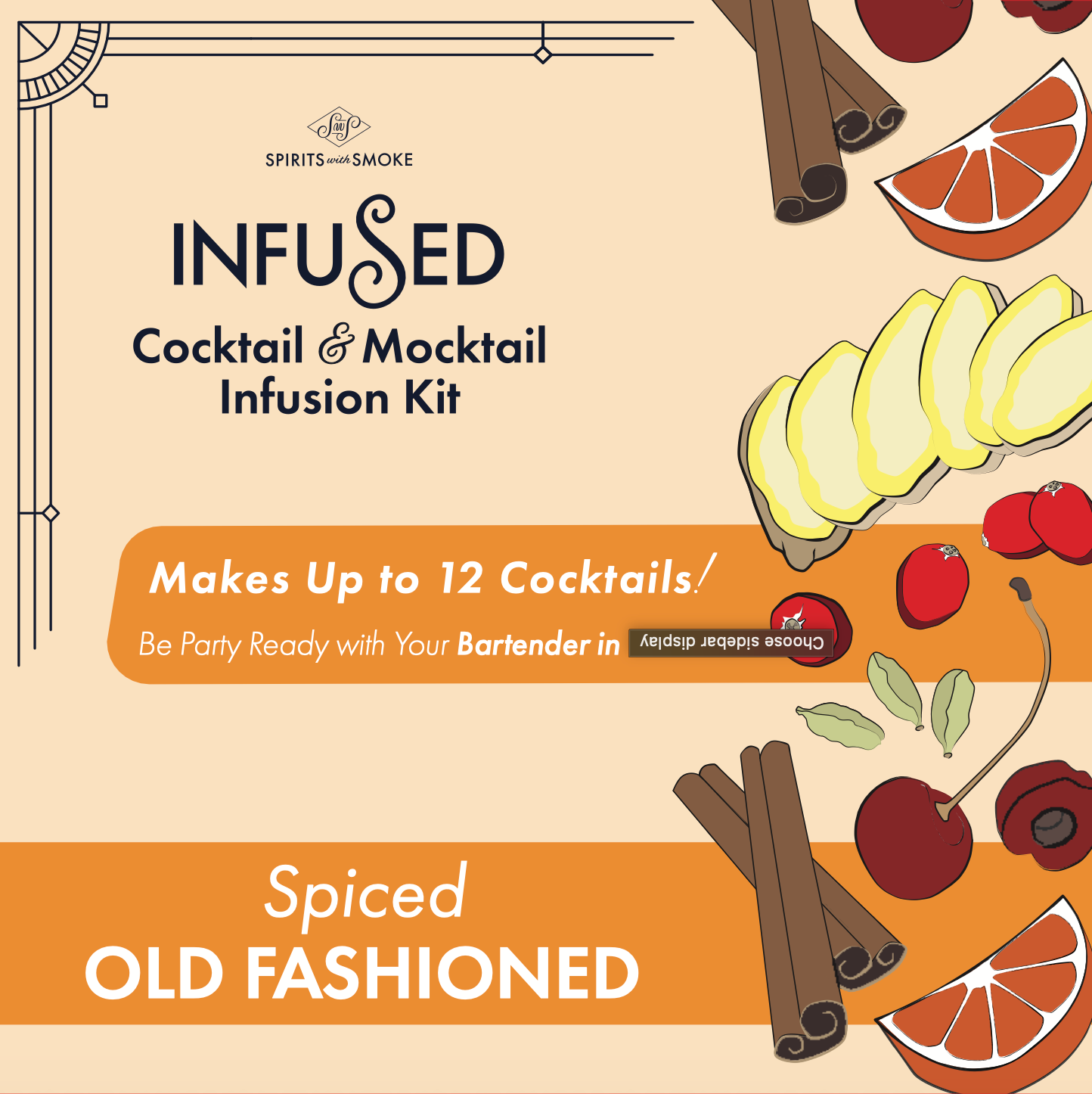Spiced Old Fashioned - Cocktail Mix Kit - Infusion - Gabrielle's Biloxi