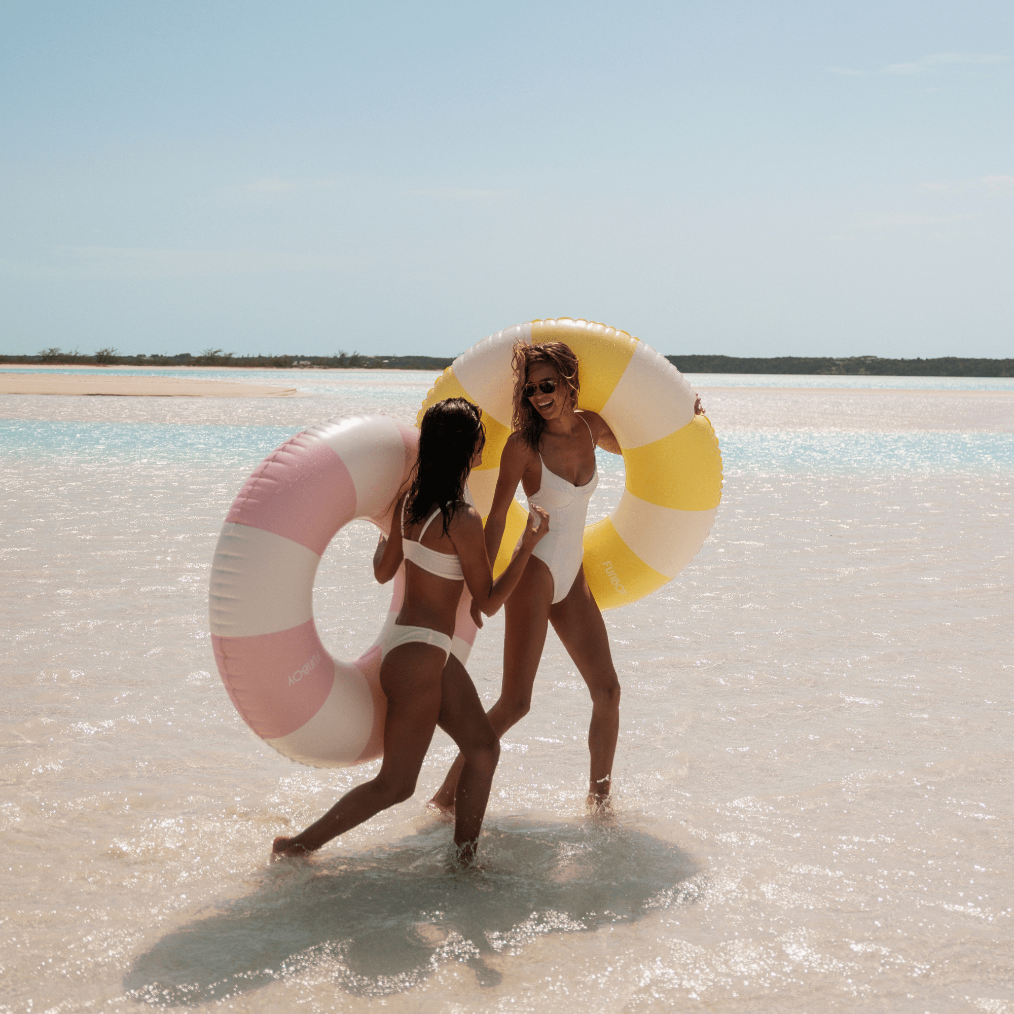 Yellow Vintage Stripe Tube Float - Gabrielle's Biloxi