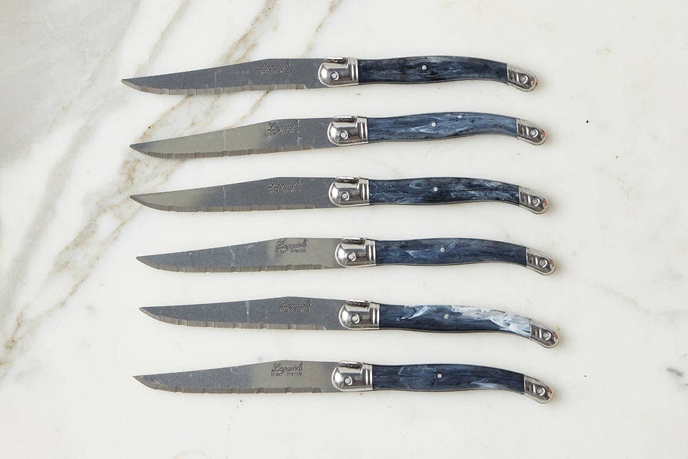 Etu The Original French Laguiole Steak Knives - Marbled Grey - Gabrielle's Biloxi