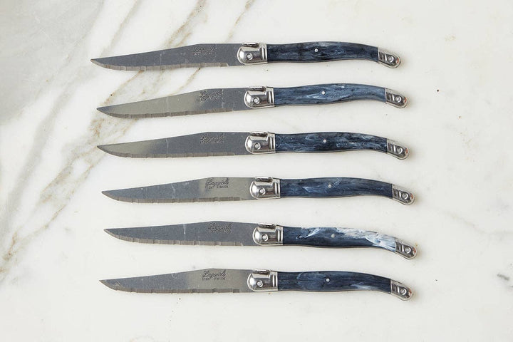 Etu The Original French Laguiole Steak Knives - Marbled Grey - Gabrielle's Biloxi
