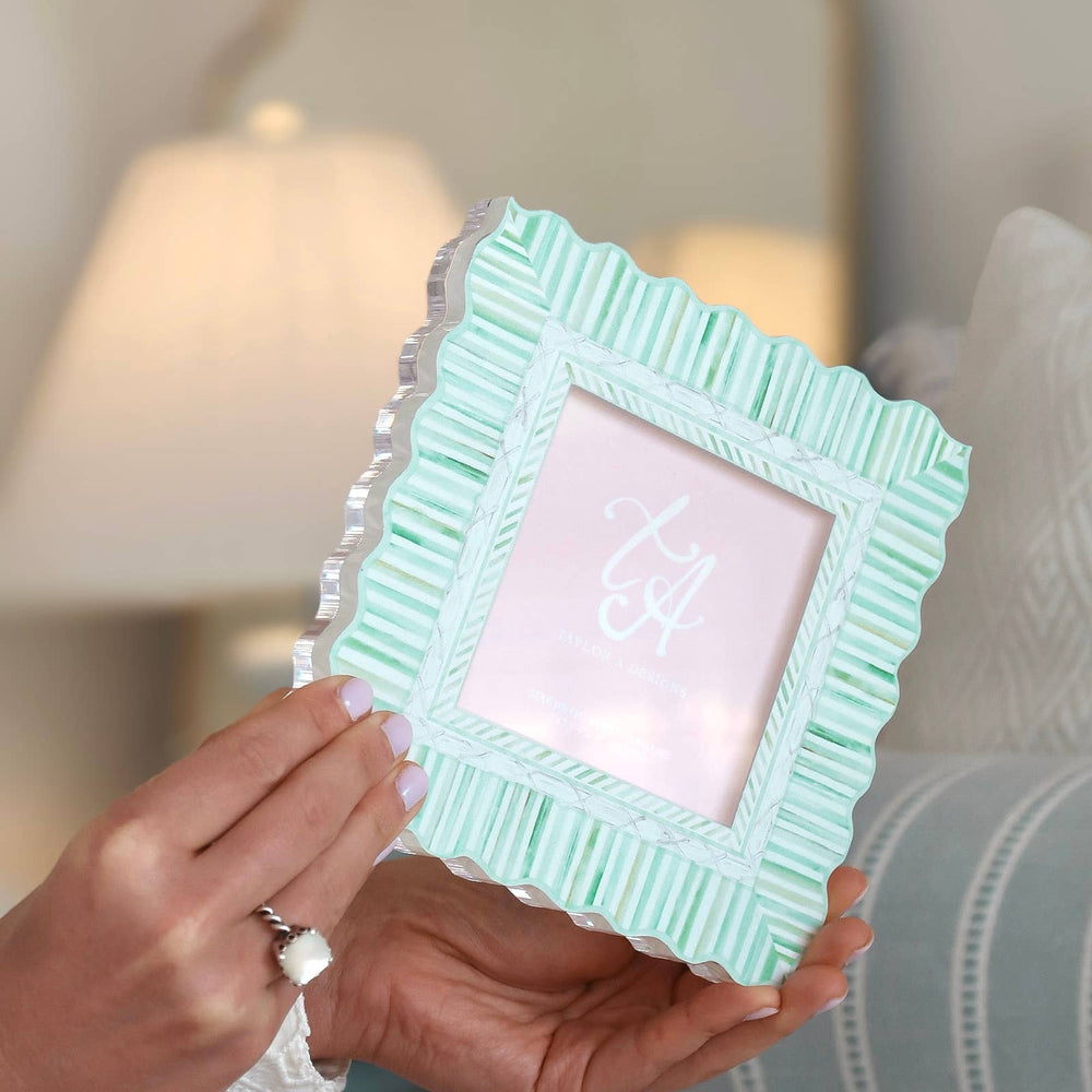 Acrylic Magnetic Frame - Green & White - Gabrielle's Biloxi