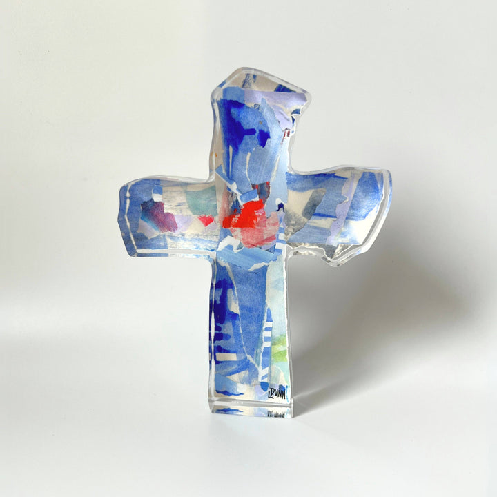 PERIWINKLE ACRYLIC CROSS - Gabrielle's Biloxi