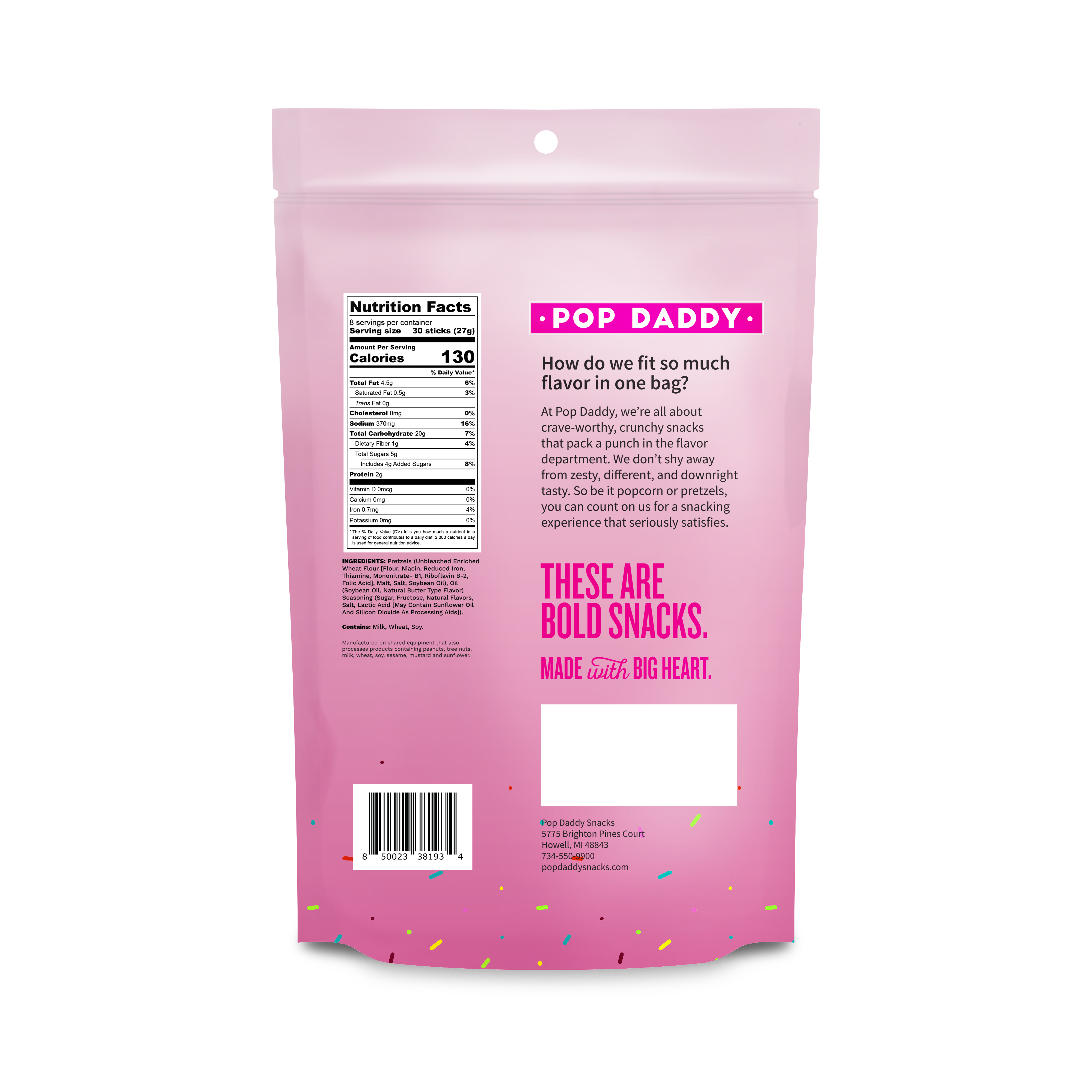 Birthday Cake Seasoned Pretzels - 7.5oz - Gabrielle's Biloxi