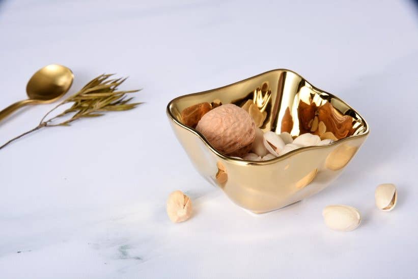Pampa Bay Mini Square Bowl - Gold - Gabrielle's Biloxi