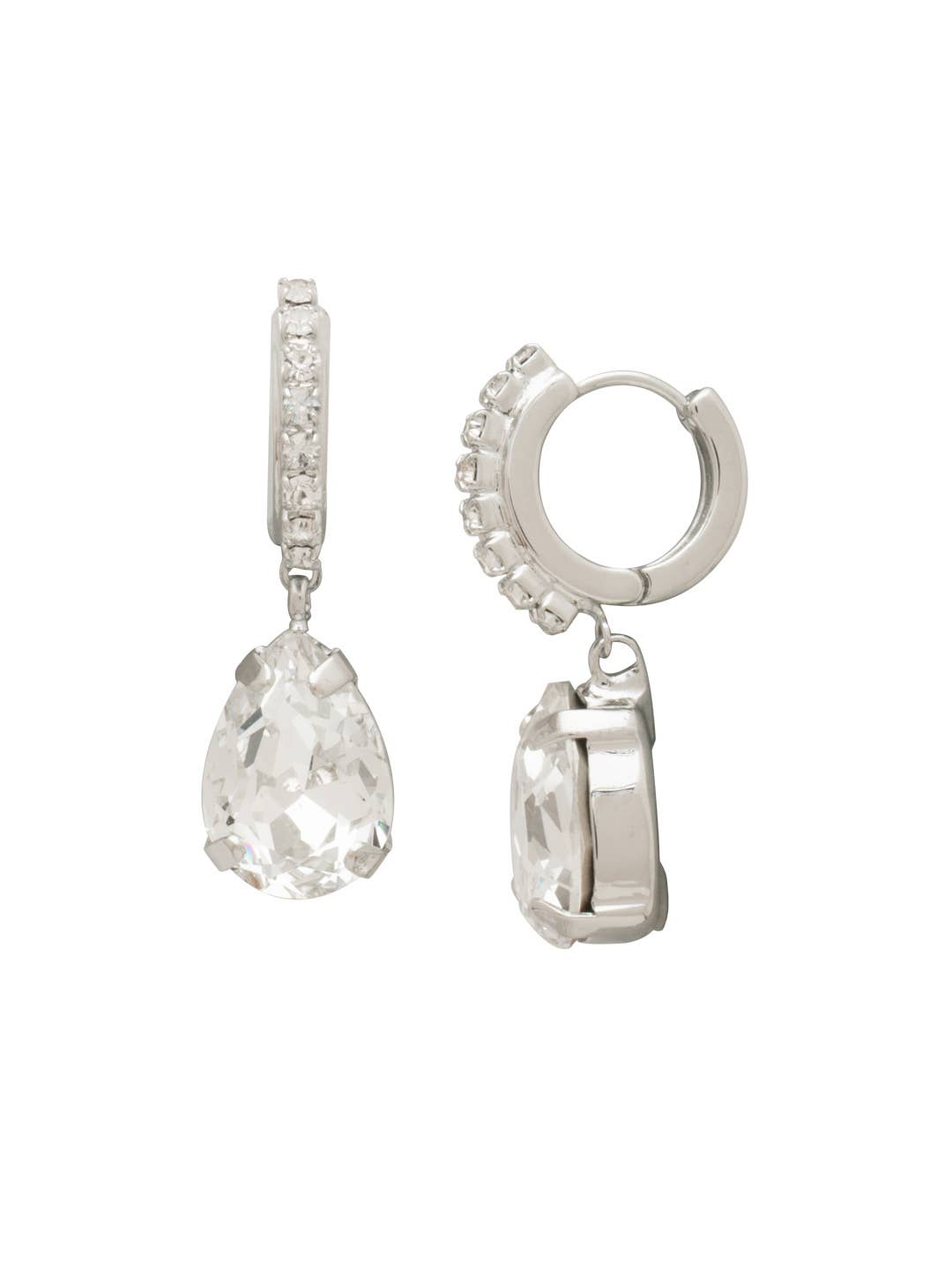 Sorrelli Perfect Pear Embellished Huggie Hoop Earrings - Crystal