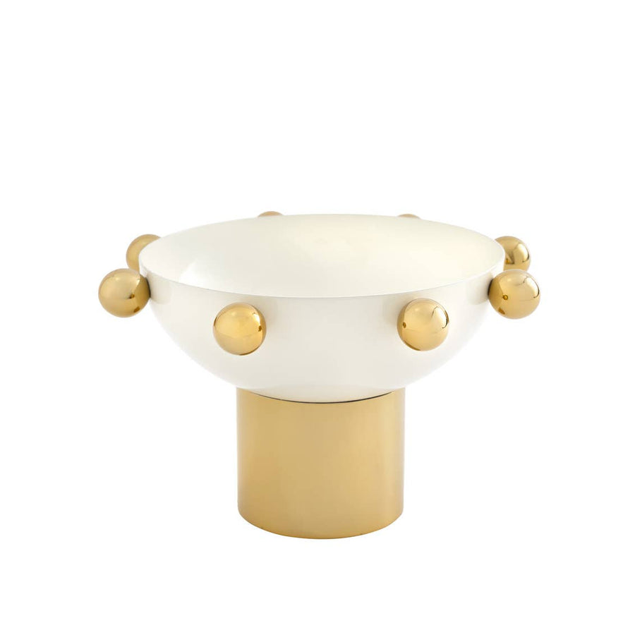 Temari White and Gold Nut Bowl - Gabrielle's Biloxi