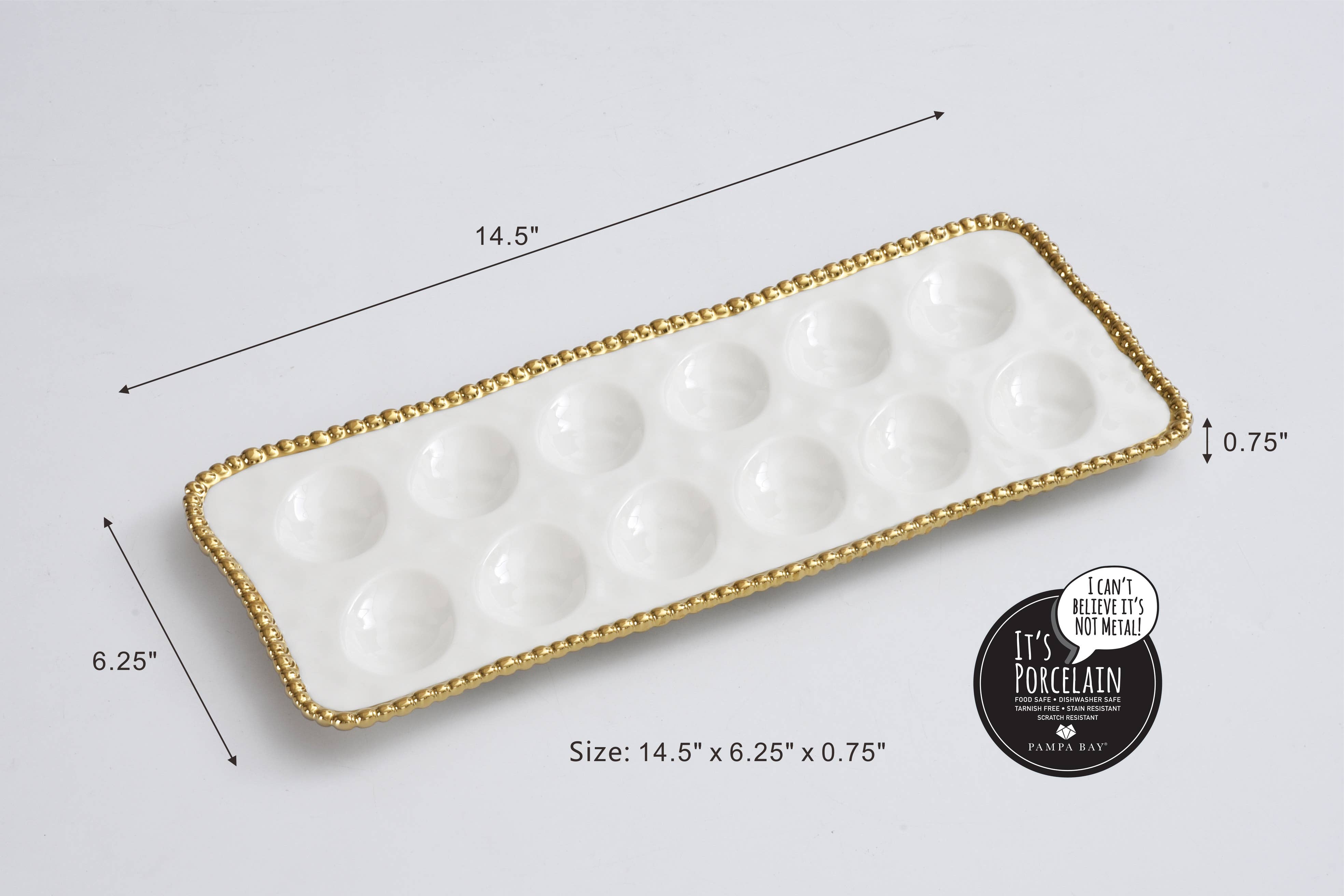 Pampa Bay Deviled Egg Tray - White Gold - Gabrielle's Biloxi