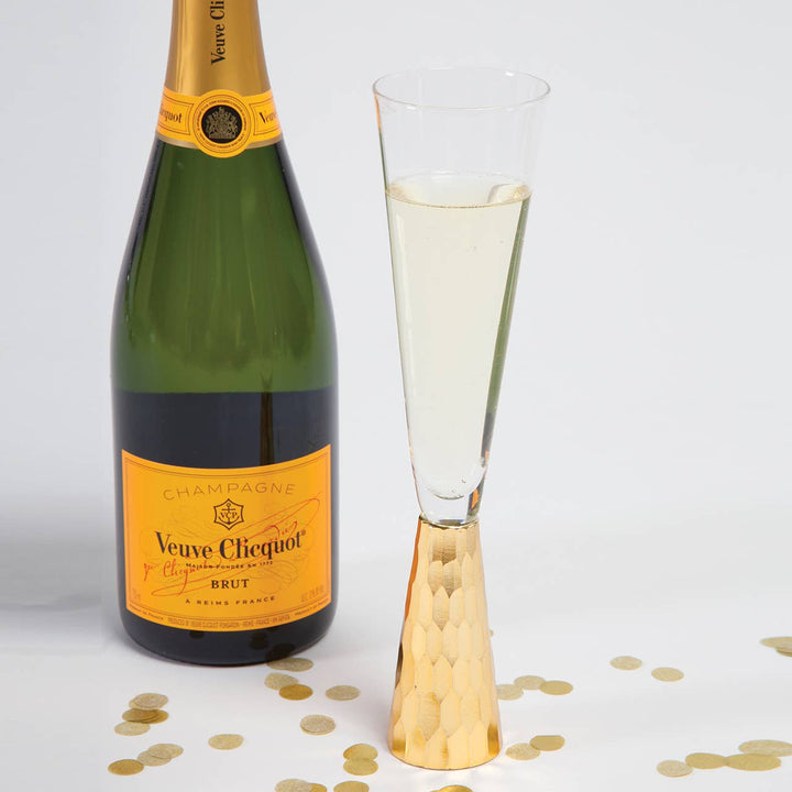 Gold Hammered Champagne Glass - Gabrielle's Biloxi