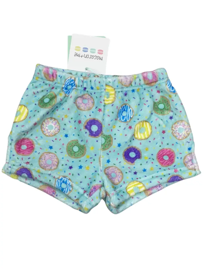Macaron + Me Plush Shorts - Turquoise Donuts - Gabrielle's Biloxi