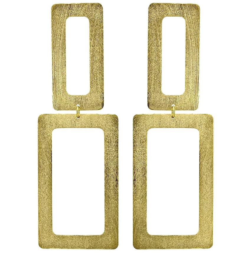 Sheila Fajl Double Rectangle Earrings - Brushed Gold - Gabrielle's Biloxi