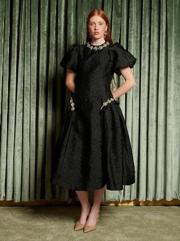 Sister Jane Viola Jacquard Midi Dress - Black - Gabrielle's Biloxi