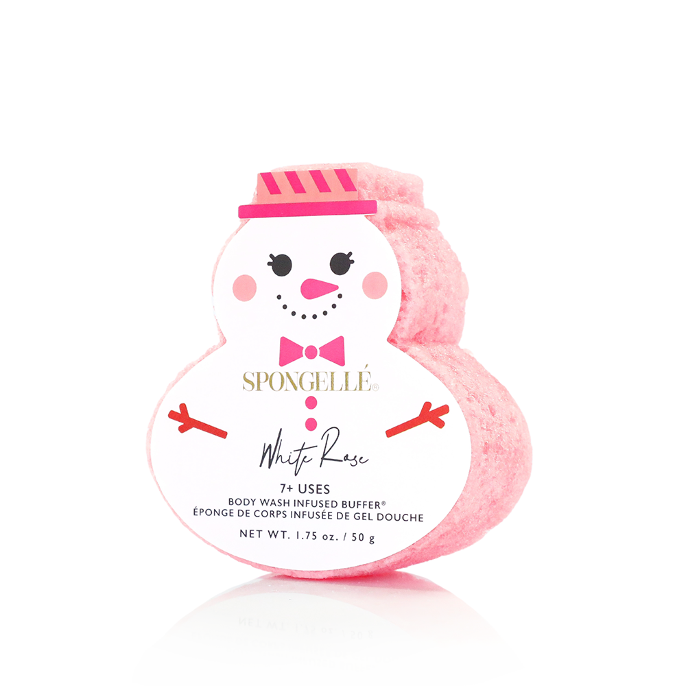 Spongellé White Rose Snowman Holiday Buffer - Gabrielle's Biloxi