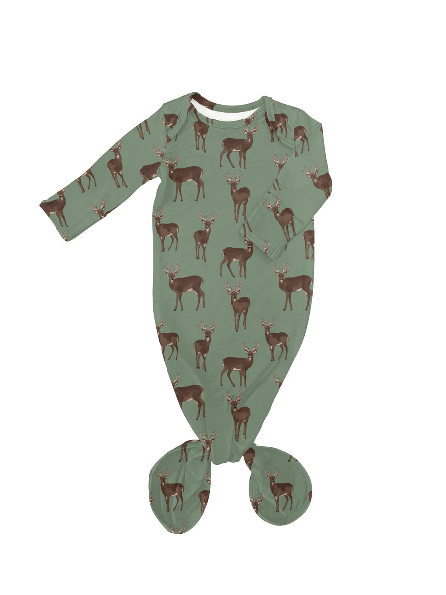 Deer - Knotted Infant Gown - Gabrielle's Biloxi