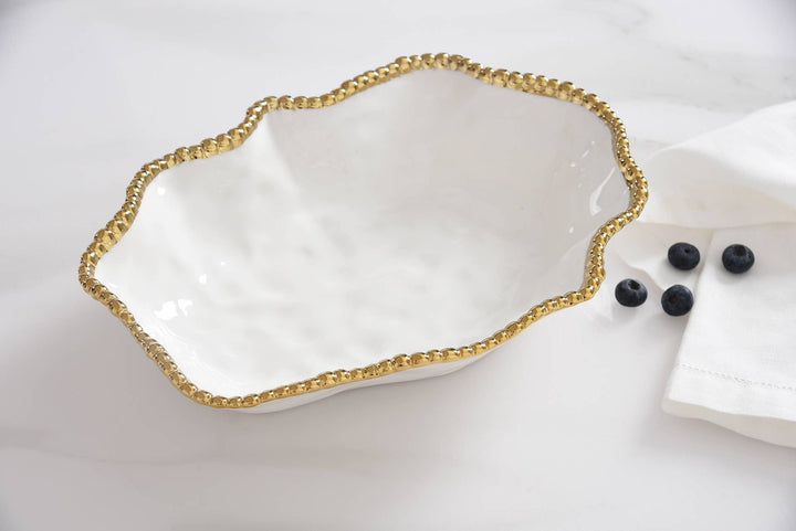 Pampa Bay Serving Bowl - White Gold - Gabrielle's Biloxi