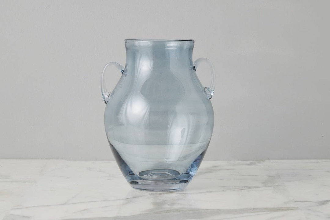 Etu Glass Amphora Flower Vase, Medium, Denim Blue - Gabrielle's Biloxi