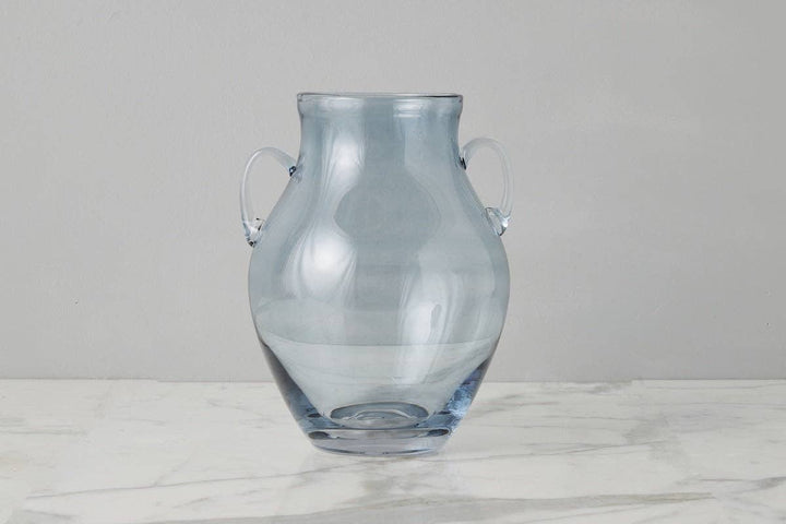 Etu Glass Amphora Flower Vase, Medium, Denim Blue - Gabrielle's Biloxi
