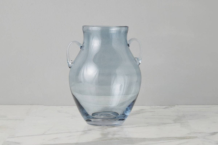 Etu Glass Amphora Flower Vase, Medium, Denim Blue - Gabrielle's Biloxi