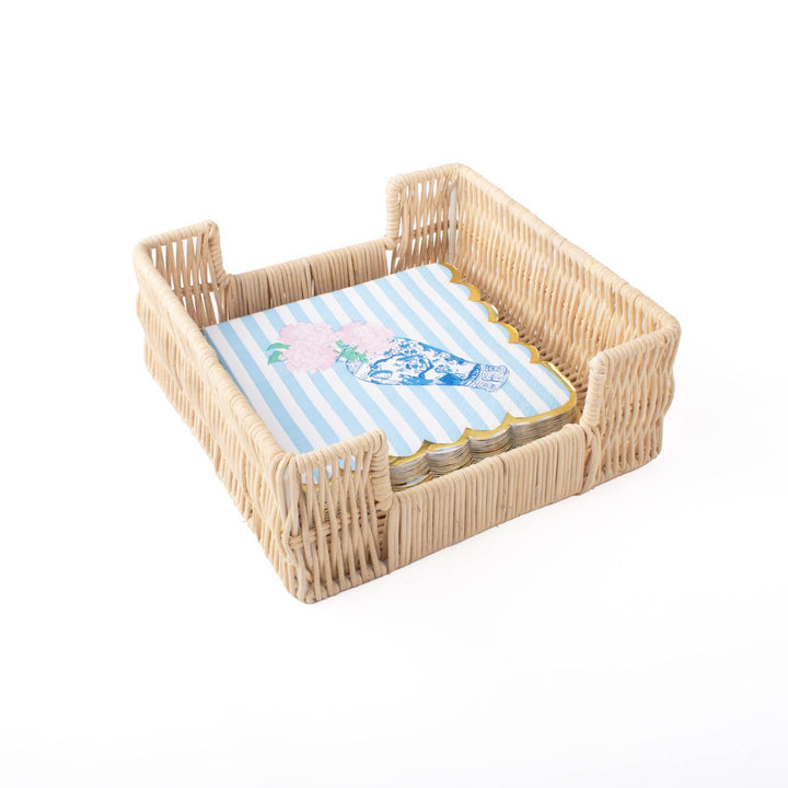 Natural Rattan Beverage Napkin Tray - Gabrielle's Biloxi