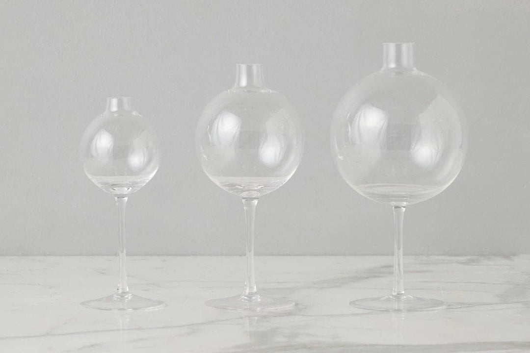 Etu Clear Wine Glass Shaped Flower Vase, Large - Gabrielle's Biloxi